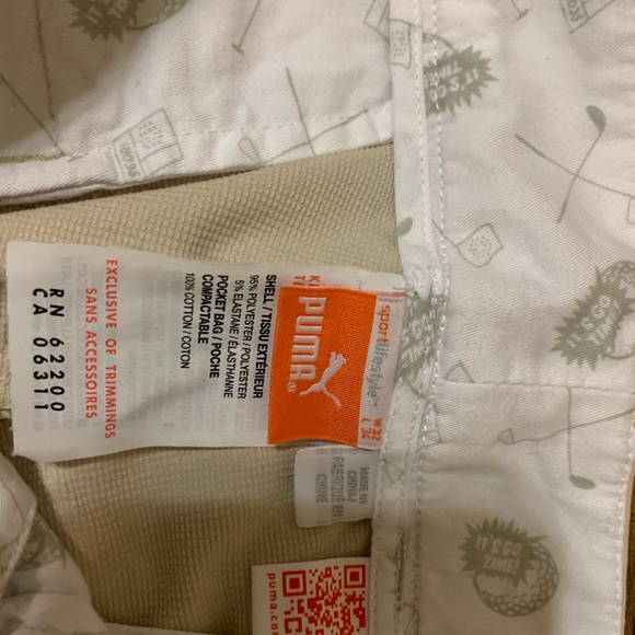 Men’s Puma Golf Pants Khaki 32/34 - Picture 2 of 2
